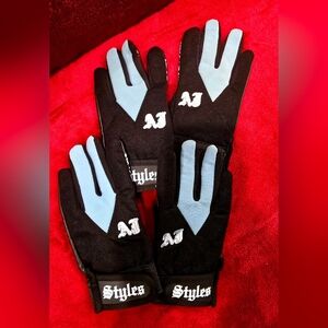 🔹️▪️2 pair of WWE AJ Styles Carolina Blue Replica Gloves▪️🔹️